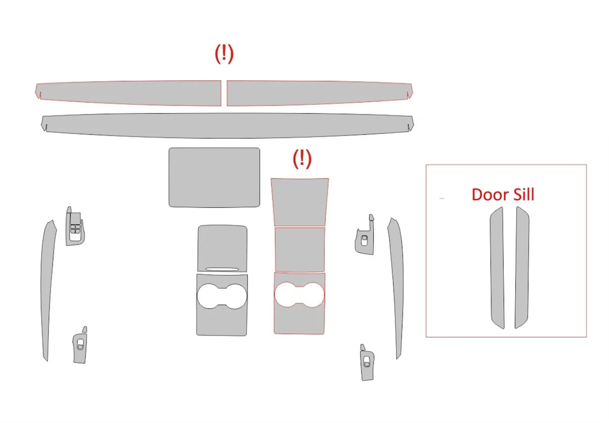 Modello di taglio per rivestimento interno auto Tesla Model Y 2020