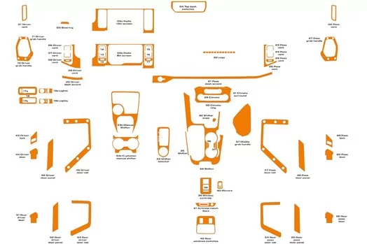 Ford Bronco 2021-2024 3D Interior Dashboard Trim Kit Dash Trim Dekor 56-Parts