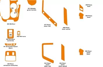 Ford Bronco 2021-2024 3D Interieur Dashboard Trim Kit Dash Trim Dekor 56-Delig