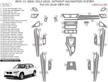 BMW X1 E84 2009–2015 3D Inleg dashboard Interieurset aansluitend en pasgemaakt op he 36-Teile