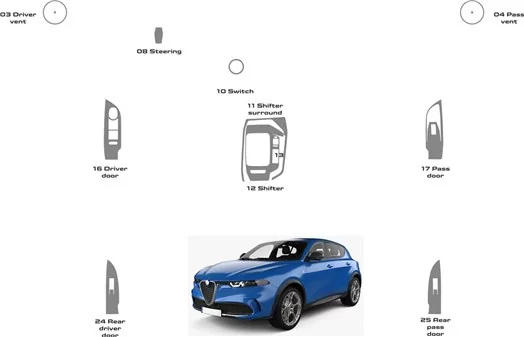 Alfa-Romeo Tonale Ti 2023-2025 3D Inleg dashboard Interieurset aansluitend en pasgemaakt op he 25-Teile