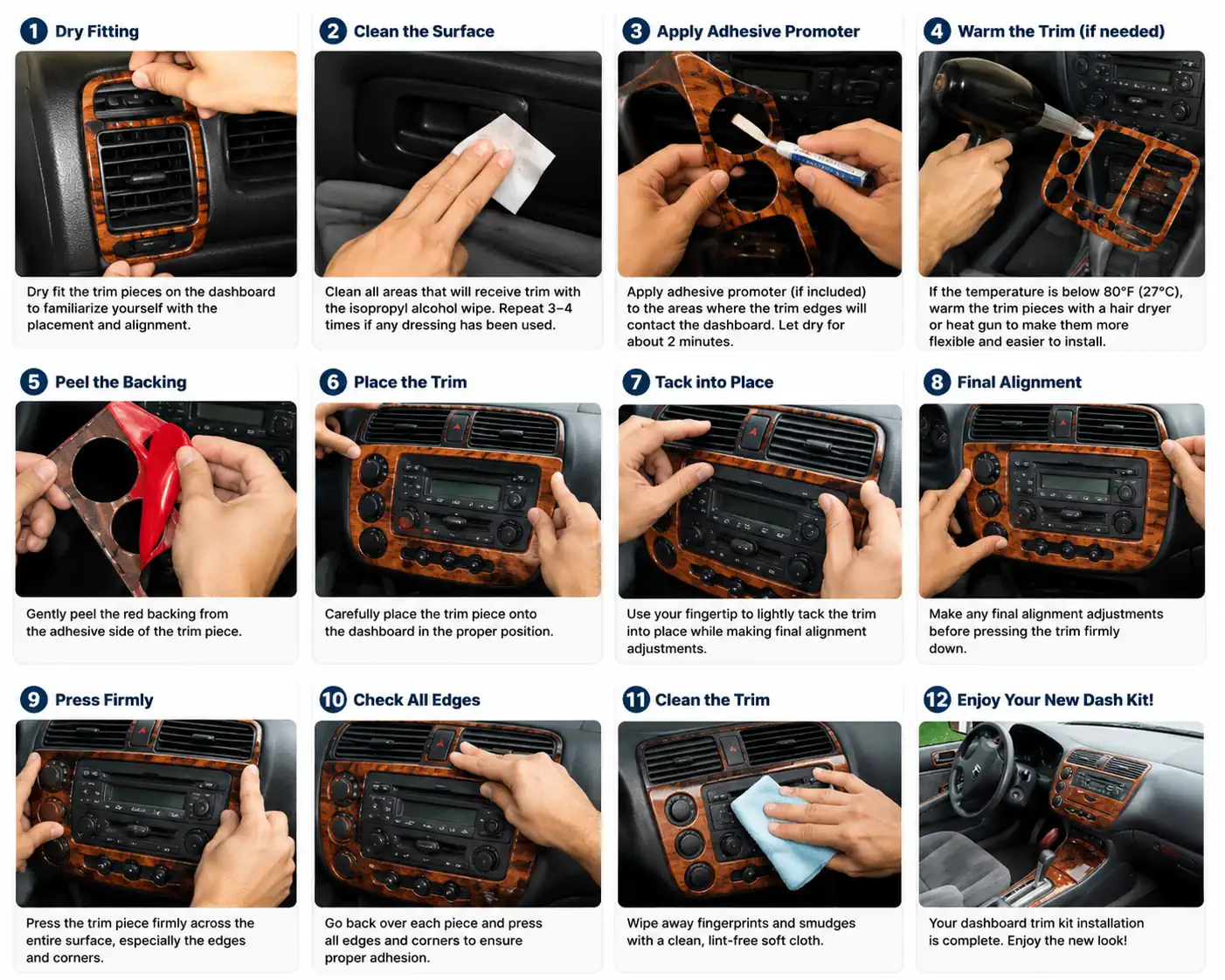 Guide de pose d’un kit d’habillage de tableau de bord