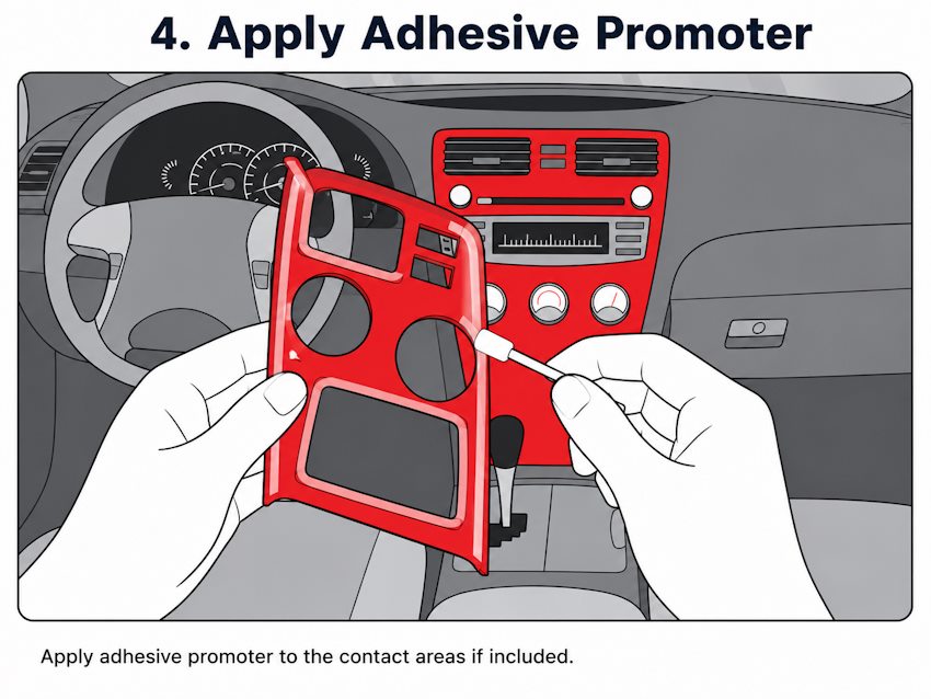 Warming dashboard trim before installation