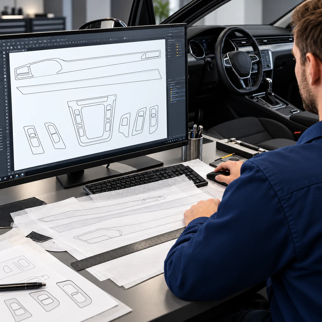 Turning the scanned templates into vector drawings
