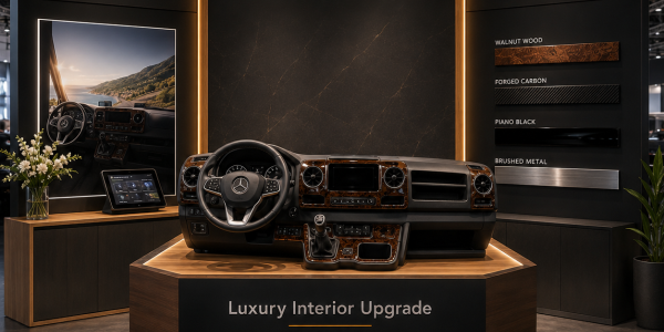 Qual è la finitura migliore per il cruscotto camper? Legno, carbonio o Piano Black
