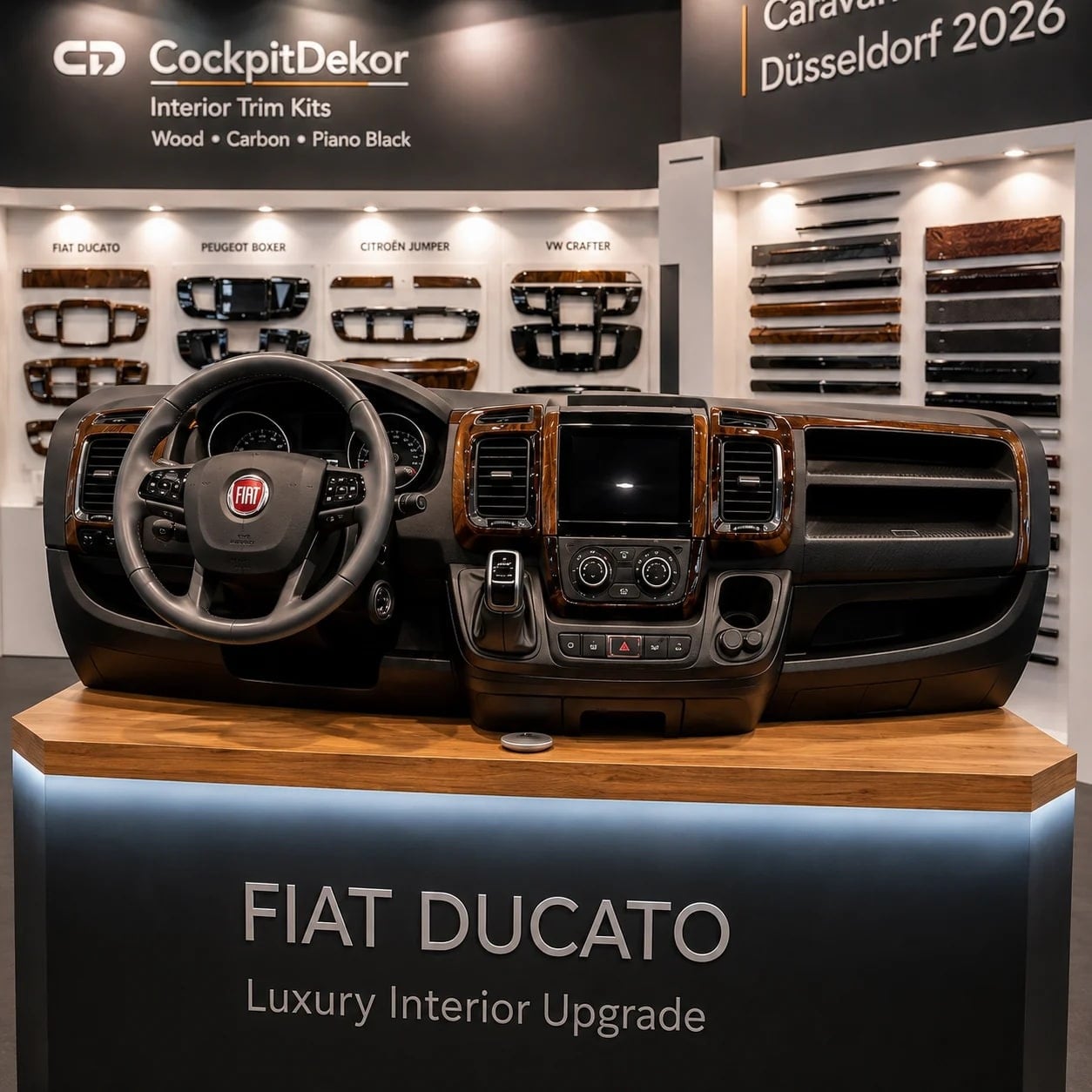 Koncept výstavného stánku CockpitDekor pre rebríček Caravan Salon Düsseldorf 2026