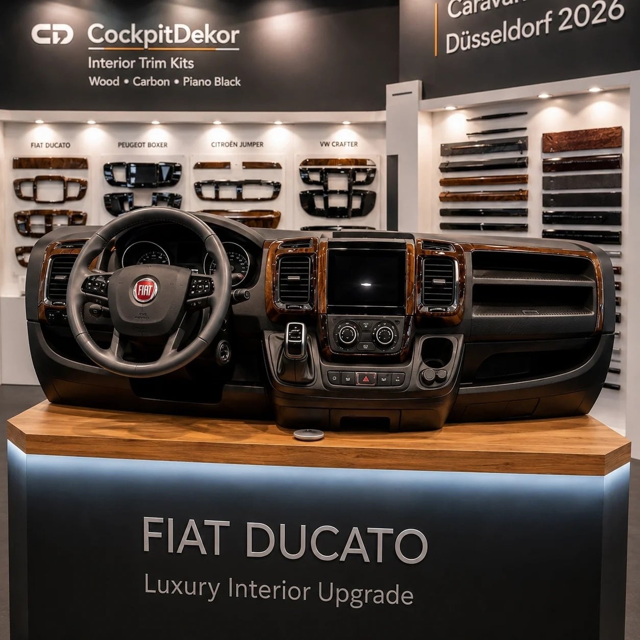 Kokpit Fiat Ducato v koncepte stánku CockpitDekor